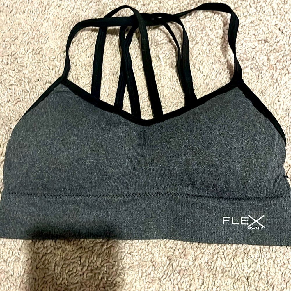 Dark grey padded sports bra